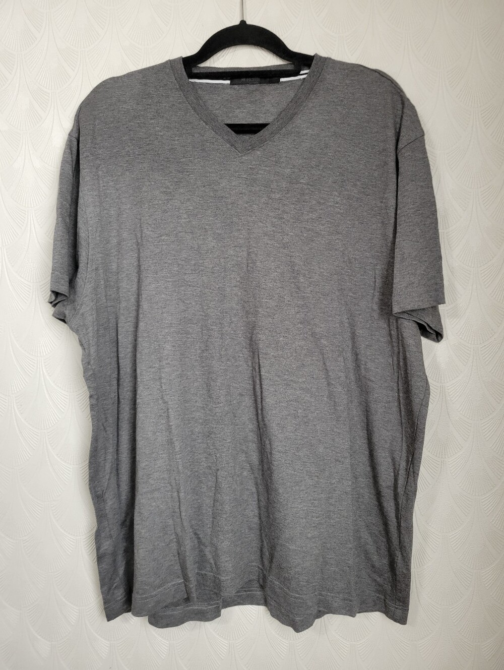 RAFFI Dark Gray 100% Cotton Men's Casual Basic Short Sleeve Shirt size XXL 2XL